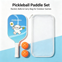 Raquette de pickleball en forme d'ours de dessin animé, raquette légère pour débutants avec poignée confortable pour enfants et joueurs occasionnels