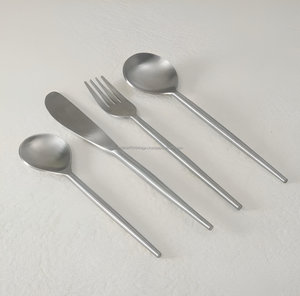 Juego de cubiertos de acero inoxidable y Plata mate 18/10 de lujo al por mayor, cubiertos y tenedores de diseño moderno de alta calidad para fiestas - Product Image 6