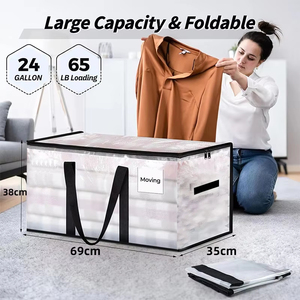 Bolsas <span class=keywords><strong>de</strong></span> Mudanza Transparentes, Paquete <span class=keywords><strong>de</strong></span> 6, Extra Grandes, Resistentes, con Cierre y Asas Reforzadas para Ropa - Product Image 2