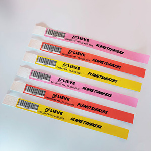 Tùy chỉnh một thời gian sử dụng không thấm nước QR mã giấy Bracelets. CHEAP 3/4 ''Sheets ID giấy Tyvek dây đeo cổ tay trong kho cho công viên nước - Product Image 3