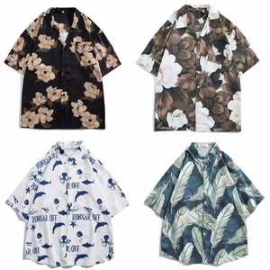 Nouvelle chemise décontractée pour homme à manches courtes, imprimée floral et cocotier, style hawaïen, pour la plage et le <span class=keywords><strong>surf</strong></span>, vêtement d'été ample pour homme - Product Image 3