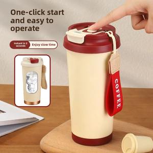 Taza Mezcladora Automática de Acero Inoxidable de 500 ml, Antiderrames, para Café y Leche, Portátil, para Oficina, Negocios, con Carga Tipo C - Product Image 2