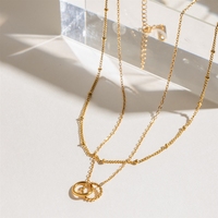 Collier Bowei de style européen et américain en acier inoxydable, double couche entrelacée, design de niche