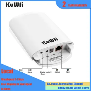 KuWFi Bộ Định Tuyến Ngoài Trời Cầu Nối Không Dây CPE Bộ Chuyển Đổi Truy Cập Tầm Xa 1-2KM Cầu WiFi 5.8G 450Mbps