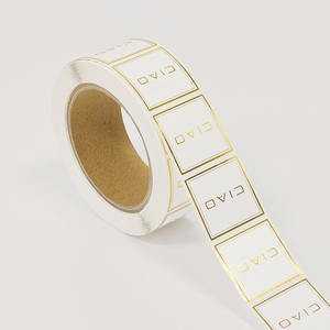 Etiquetas de embalaje en rollo con estampado en caliente de lámina dorada, pegatinas impermeables con logotipo personalizado para botellas de cosméticos y perfumes - Product Image 5