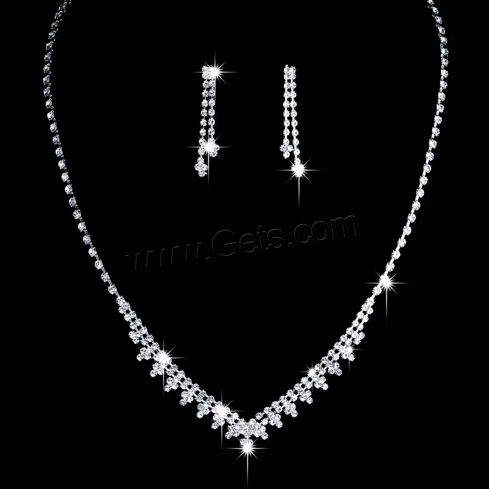 hot sale brass earring necklace set cubic zirconia micro pave 1600256