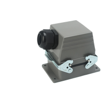 Connecteur femelle robuste Harting HD HE avec boîtier en aluminium et inserts en cuivre, 16A 500V IP65, modèle H32B-SGR, excellent état