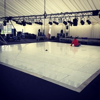 Piste de danse en bois Portable sans couture, blanc/noir brillant pour événement de mariage