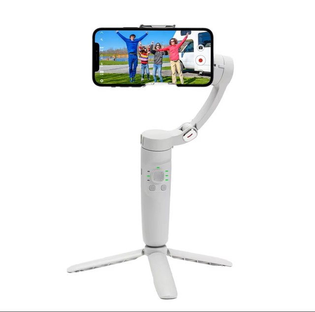 M1 Fashion Handheld Mini 3 Gimbal Tripod Foldable Smart Wireless Stabilizer for Mobile Phone Built-in Camera Face Tracking 360