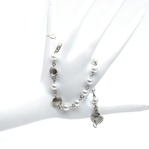 Pulsera con elementos de perlas y conchas, tamaño ajustable, joyería unisex, recuerdo - Product Image 3