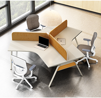 Meubles de bureau modernes personnalisés pour espace de coworking, bureau orange kaki modulaire, poste de travail avec cloison pour 3 à 6 personnes