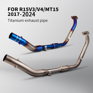 Tubo Slip-On per YAMAHA YZF R15 V3 V4 MT15 2017-2024 di scarico moto in lega di titanio modificare tubo di collegamento anteriore <span class=keywords><strong>blu</strong></span> 51mm Escape - Product Image 6