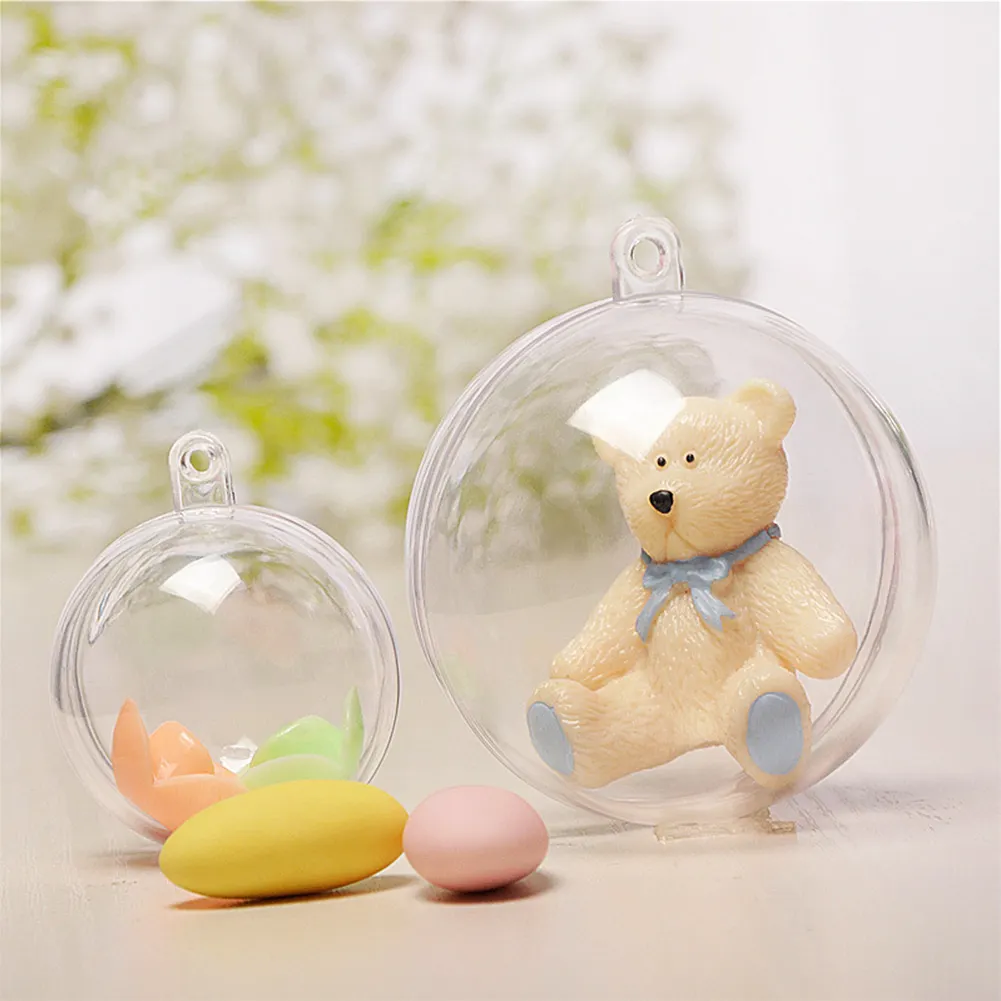 Boules décoratives transparentes pour arbre de noël, 8cm, 10 pièces, décorations et ornements créatifs pour sapin de noël