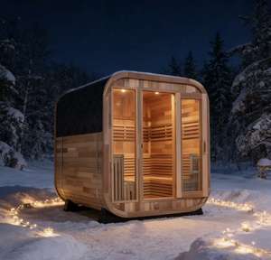 Sauna extérieur carré écoénergétique pour la détente en vacances et les spas commerciaux – Grande qualité supérieure et longue durée de vie - Product Image 2