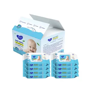Aangepaste Hoge Kwaliteit 60Pcs 80Pcs Babt Nat Tissue Voor Baby Handen En Mond Babydoekjes