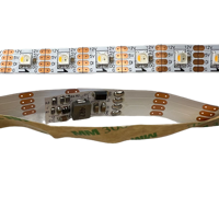 Bande LED RGBW SK6812 DC12V, 60 LED/m, adressable, ruban lumineux flexible 12mm PCB, blanc chaud, IP20, décoration intérieure