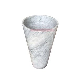 Lavabo de baño de piedra natural Lavabo de pedestal independiente de mármol usado - Product Image 2