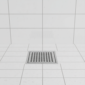 Rejilla de drenaje para ducha de 6 pulgadas, cuadrada, de acero inoxidable, acabado mate, para baño, diseño minimalista. - Product Image 2