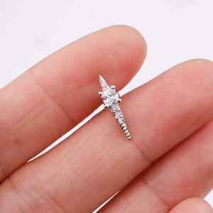 16G Argento Colore Acciaio Bilanciere A Vite Indietro <span class=keywords><strong>Oro</strong></span> CZ <span class=keywords><strong>Helix</strong></span> Piercing Dei Monili Rook Conchiglia Trago Cartilagine Orecchino - Product Image 4