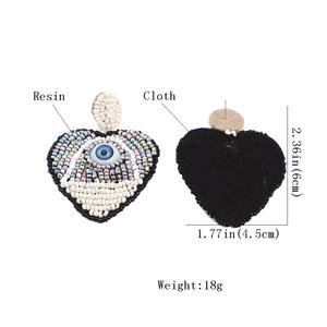 HANSIDON-pendientes de resina con forma de corazón para mujer, joyería de moda, diseño de ojo Devi, gota colgante, aretes de cuentas de plástico - Product Image 3