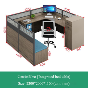 Poste <span class=keywords><strong>de</strong></span> travail modulaire <span class=keywords><strong>et</strong></span> personnalisable pour bureau, avec <span class=keywords><strong>lit</strong></span> pliant dissimulé, bureau en L avec <span class=keywords><strong>lit</strong></span> <span class=keywords><strong>de</strong></span> sieste <span class=keywords><strong>et</strong></span> rangement - Product Image 6