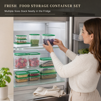 Lot de 17 boîtes de conservation en plastique transparentes avec couvercle hermétique pour réfrigérateur – Vente Flash