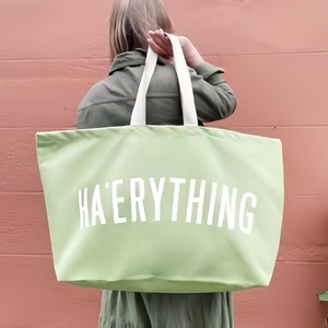 Sac fourre-tout en toile de coton multifonctions de 23 pouces pour femmes Sac à main portable résistant à l'eau ouvert pour l'extérieur, le voyage et la plage - Product Image 1
