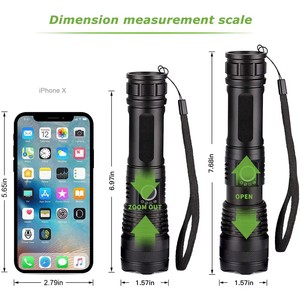 <strong>Most</strong> <strong>Powerful</strong> USB Zoom LED Torch <strong>Flashlight</strong> Xhp70 Xhp50 18650 Battery 1500 Lumens Aluminum Alloy Lamp Body with Suitcase - Product Image 2