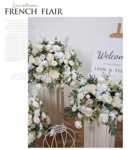 Centros de Mesa para Bodas con Bola de Flores Azules y Hojas Verdes, Venta al Por Mayor de Fábrica FB002, para Decoraciones de Boda - Product Image 2