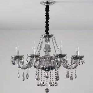 <b>Silver</b> Pendant Light House Modern 3 Layered Candle Light Crystal Arm Parts <b>Chandelier</b> - Product Image 2