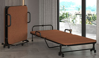 Lit pliant portable avec coussin moelleux, lit d'appoint pliable avec roulettes pour appartement et hôtel, bleu, rouge, Uetco