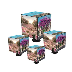 Led warna penuh layar kubik dalam ruangan Led kubus komersil LED iklan Led 3D Video Logo Magic Cube Display layar