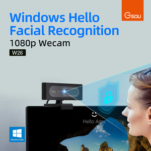 1080P HD Webcam với Windows Hello, Nhận dạng khuôn mặt Web <span class=keywords><strong>Camera</strong></span>,2 triệu điểm ảnh, USB Webcam với microphone & màn trập riêng tư - Product Image 2