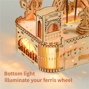Puzzle 3D en bois Grande Roue musicale, jouet éducatif à assembler soi-même, cadeau créatif pour enfants, vente en gros transfrontalière - Product Image 5