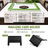 Support de cartes Mahjong pliable à bord incliné pour la lecture facile des cartes de référence des mises gagnantes, durable et résistant à l'eau