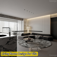 Solution à guichet unique Villa de luxe moderne Décoration intérieure Rendu architectural 3d Service de design d'intérieur