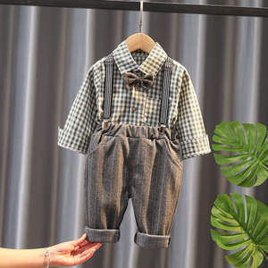 Tenues assorties pour frère et sœur en coton à carreaux vintage d'été, ensemble de vêtements de famille, costumes pour garçons, blazers, ensembles de vêtements pour enfants - Product Image 3