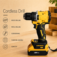 Ensemble de perceuse sans fil 35N.m 20V sans balais 13mm sans clé 2 vitesses 2.0Ah, kit de tournevis électrique, pour la construction, la maison, le bricolage, ensemble de perceuse combinée