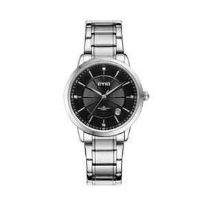 Montres élégantes pour couple en acier inoxydable, montres pour homme avec calendrier professionnel, montres-bracelets à quartz simples serties de diamants pour femme - Product Image 6