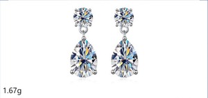 Orecchini Personalizzati in Argento Sterling S925 con Moissanite Taglio a Pera VVS, Gioielli Natalizi da Donna con Certificato Gema - Product Image 6