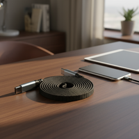 Câble de données magnétique tressé écologique personnalisé 60W/100W 1,2m 3A à charge rapide double Type C-C pour téléphones portables et tablettes