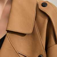 Veste en cuir véritable pour femme, blazer en peau de mouton, coupe courte et régulière, boutonnée sur le devant, pour l'automne et l'hiver