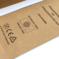 Lot de 100 sachets de stérilisation à usage unique EO/Vapeur, qualité médicale Classe I, pour cosmétiques, outils de manucure, pochette en papier Kraft, désinfection