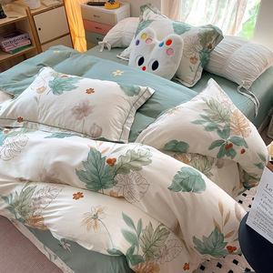 Parure de lit 4 pièces en coton 100% <span class=keywords><strong>imprimée</strong></span> sur mesure, housse de <span class=keywords><strong>couette</strong></span> et drap pour l'Europe, l'Amérique, le commerce extérieur transfrontalier et la maison - Product Image 1