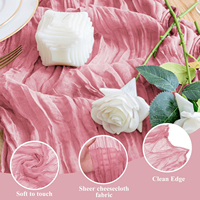 Chemin de table en gaze corail torsadée style bohème pour mariage, fête nuptiale et décorations de table de gâteau