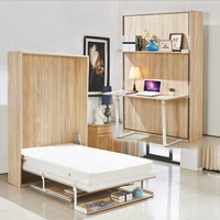Mécanisme de lit mural pliable vertical fonctionnel, lit Murphy, espace caché, mobilier moderne pour la maison, mobilier de chambre à coucher, fer, lit simple