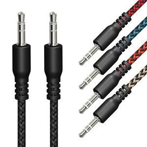 Câble Audio Tressé 3.5mm 1M Stéréo Mâle à Mâle Jack Aux Câble Pour Téléphone Haut-Parleur De Voiture Casque MP4 Aux Cordon - Product Image 5