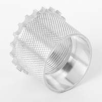 Manchon cannelé diamanté en aluminium 6061 et acier inoxydable, usiné CNC, antidérapant, pour engrenages d'automatisation