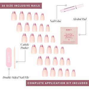 Glamnetic Short confetto rosa confetto di roccia unghie presson Super forte spazzola-su colla per unghie e Remover con punte lunghe - Product Image 3