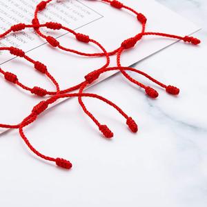 Bracelet en <span class=keywords><strong>corde</strong></span> tressé fait main, ajustable, porte-bonheur à 7 nœuds, pour couple et amis - Product Image 3